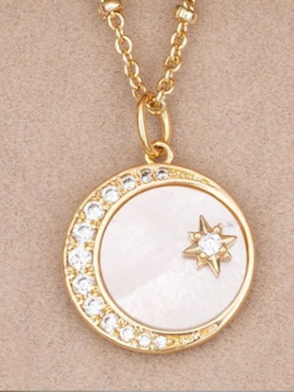 Champagne 18K GP Gold Necklace with Mother Of Pearl